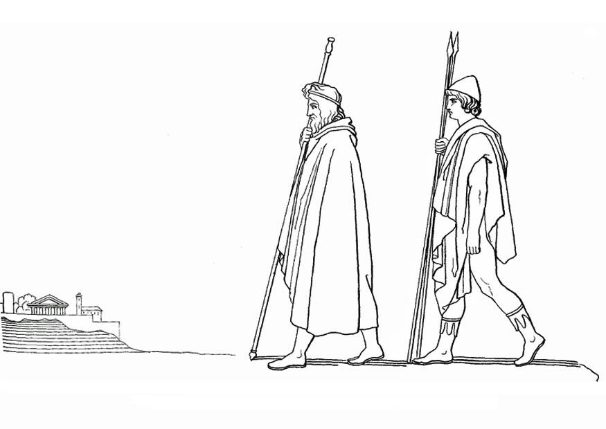 ulisse - minerva arriva a pilos Disegno da colorare ulisse - minerva arriva a pilos