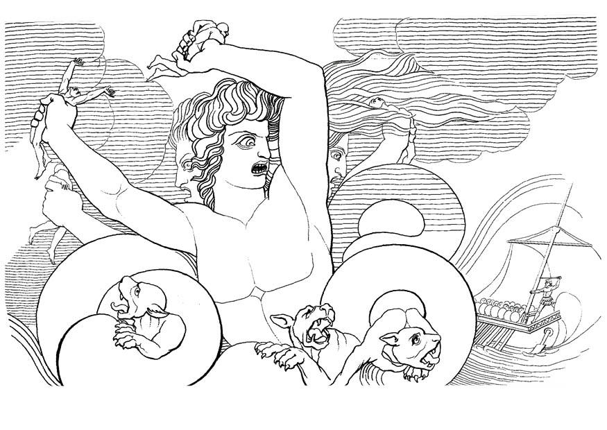 Disegno da colorare ulisse - sicilia