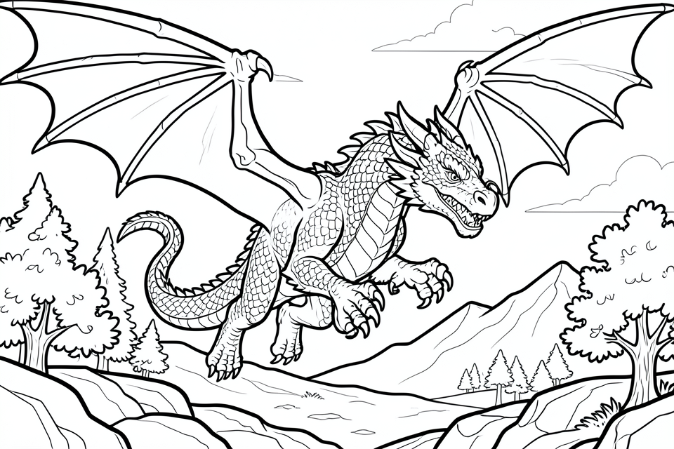 un drago volante Disegno da colorare un drago volante