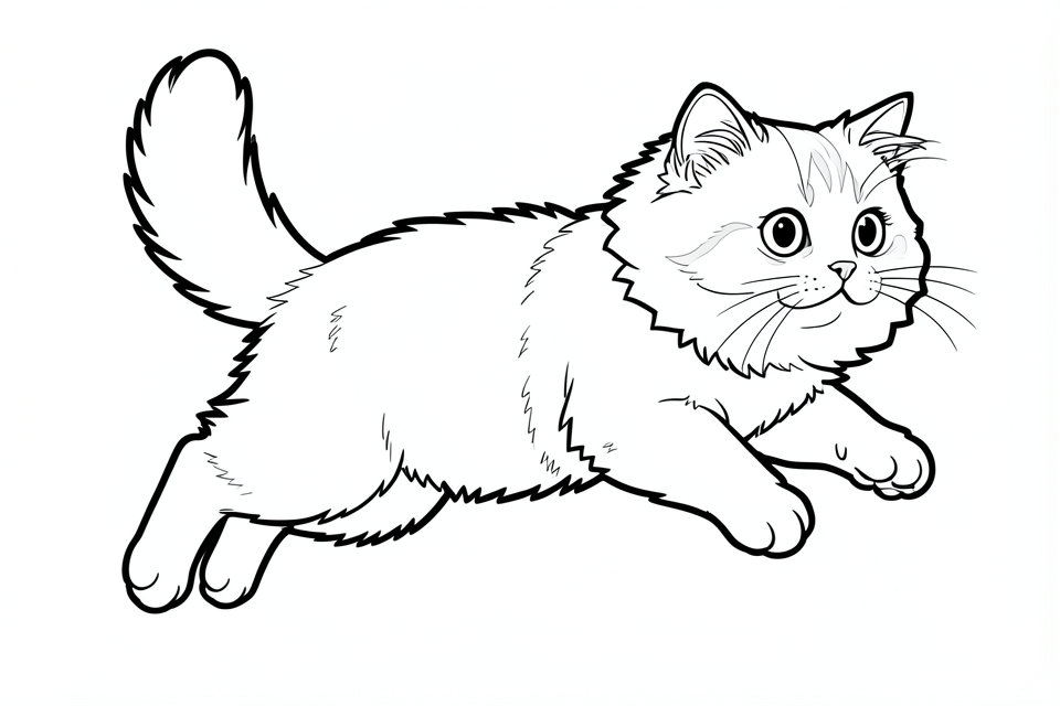 un gatto persiano che salta Disegno da colorare un gatto persiano che salta