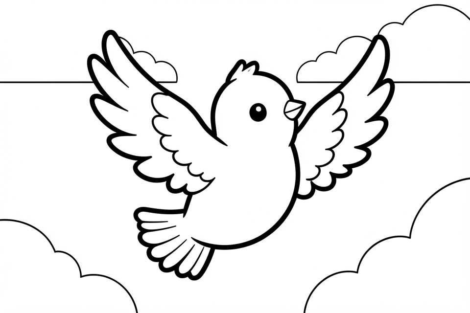 un uccellino in aria Disegno da colorare un uccellino in aria
