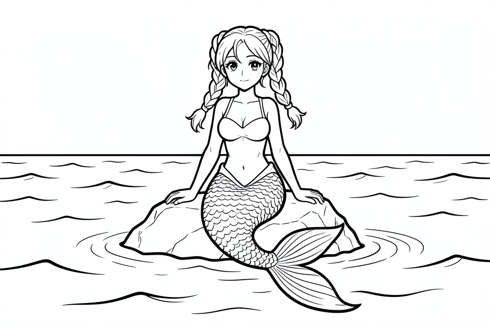 una sirena Disegno da colorare una sirena
