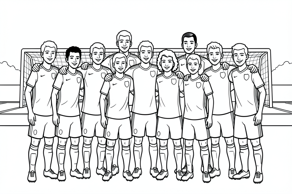 Disegno da colorare una squadra di calcio 
