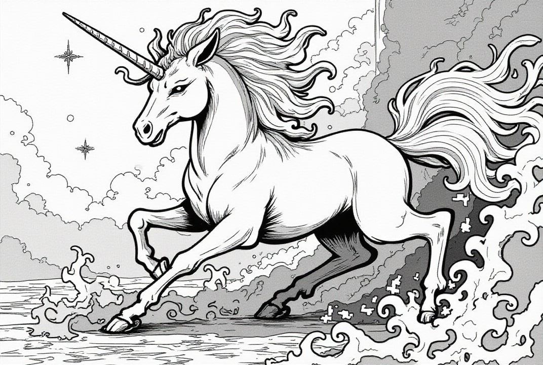 unicorno combattente Disegno da colorare unicorno combattente