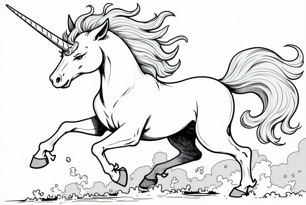unicorno in arrivo Disegno da colorare unicorno in arrivo