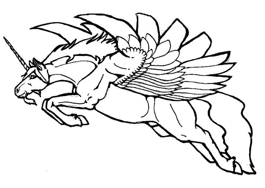 unicorno volante Disegno da colorare unicorno volante