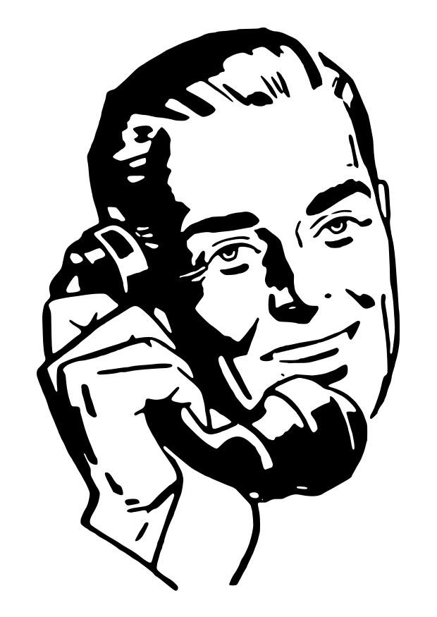 uomo al telefono Disegno da colorare uomo al telefono