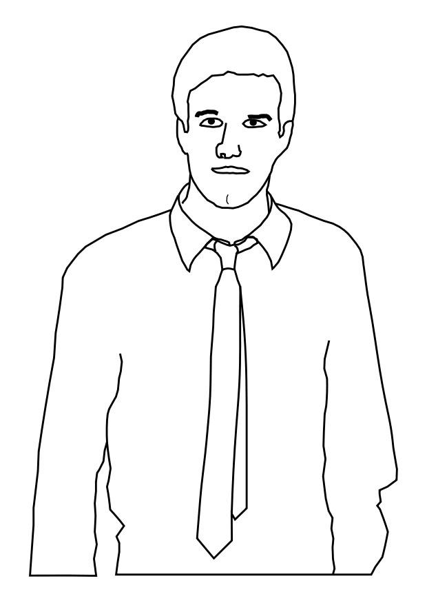 uomo con cravatta Disegno da colorare uomo con cravatta