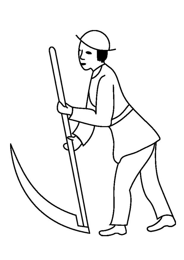 uomo con falce Disegno da colorare uomo con falce