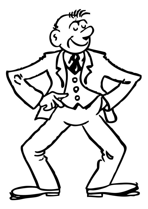 uomo in abito Disegno da colorare uomo in abito