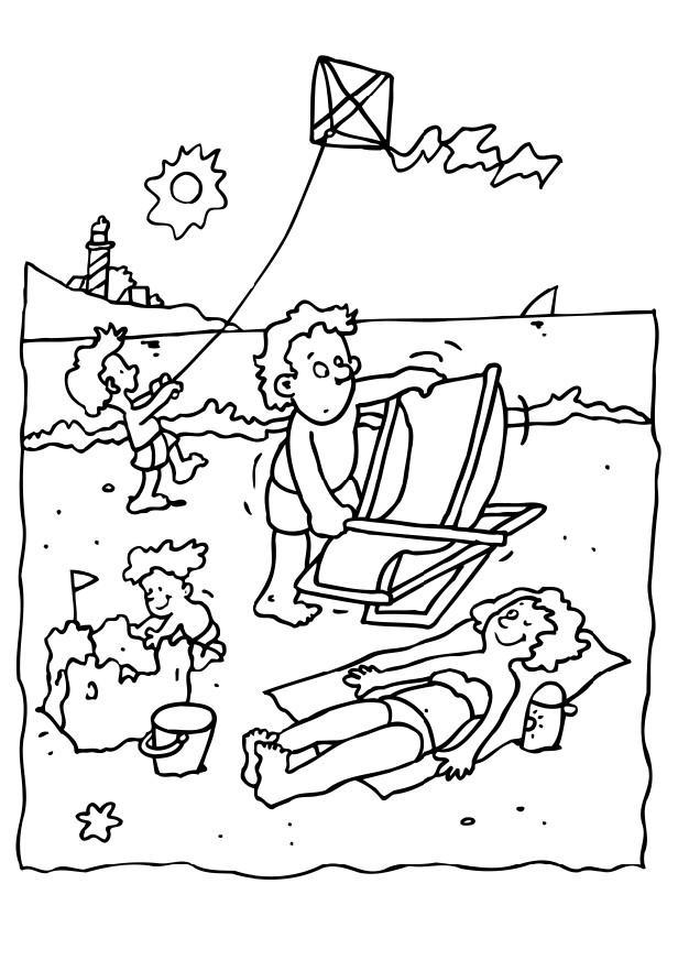 vacanze al mare Disegno da colorare vacanze al mare