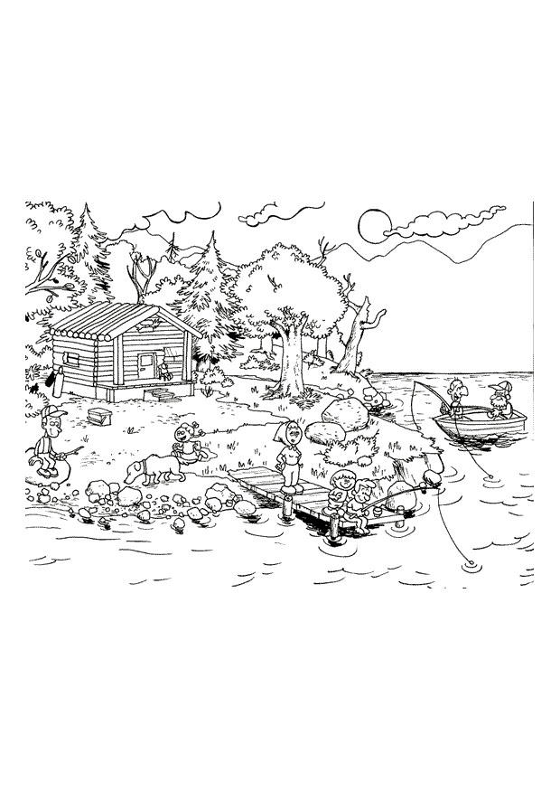 vacanze sul lago Disegno da colorare vacanze sul lago