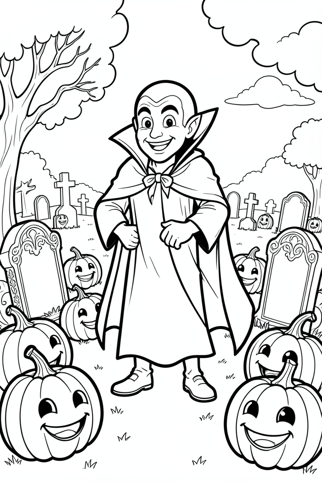 vampiro nel cimitero Disegno da colorare vampiro nel cimitero