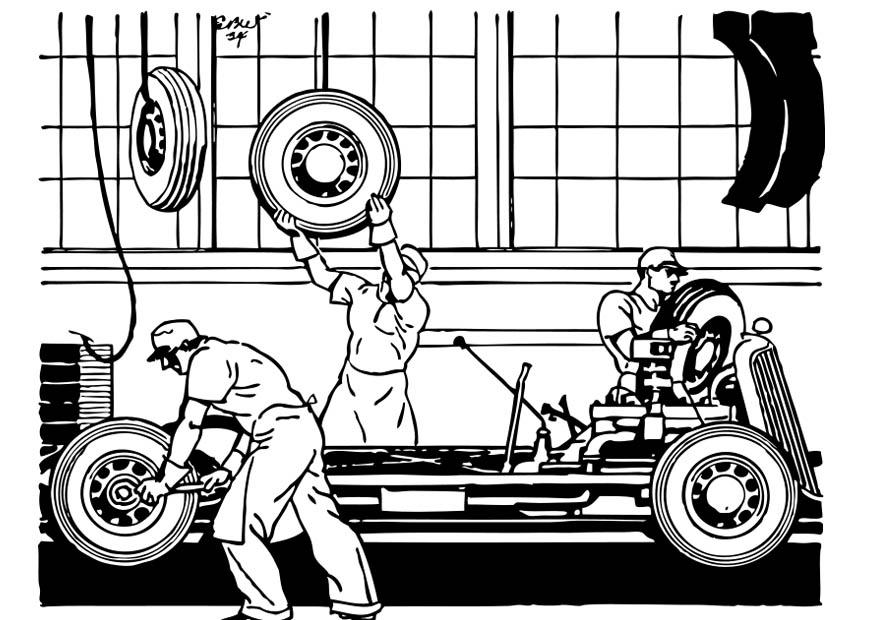 vecchia fattoria di automobili Disegno da colorare vecchia fattoria di automobili