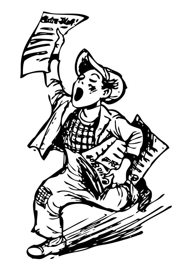 venditore di giornali Disegno da colorare venditore di giornali