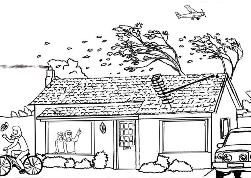vento - temporale Disegno da colorare vento - temporale