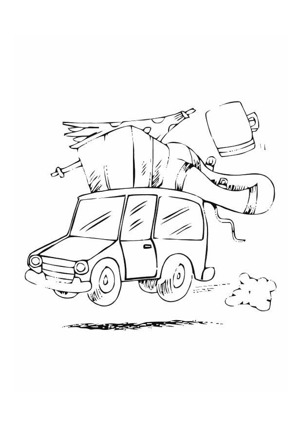 viaggio in auto Disegno da colorare viaggio in auto