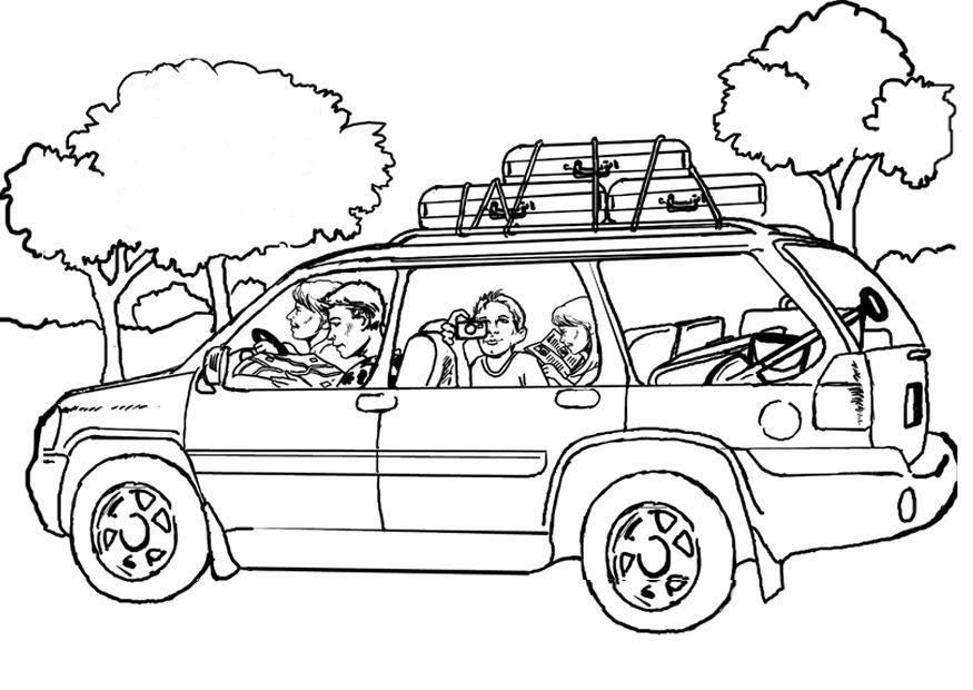 viaggio - macchina Disegno da colorare viaggio - macchina