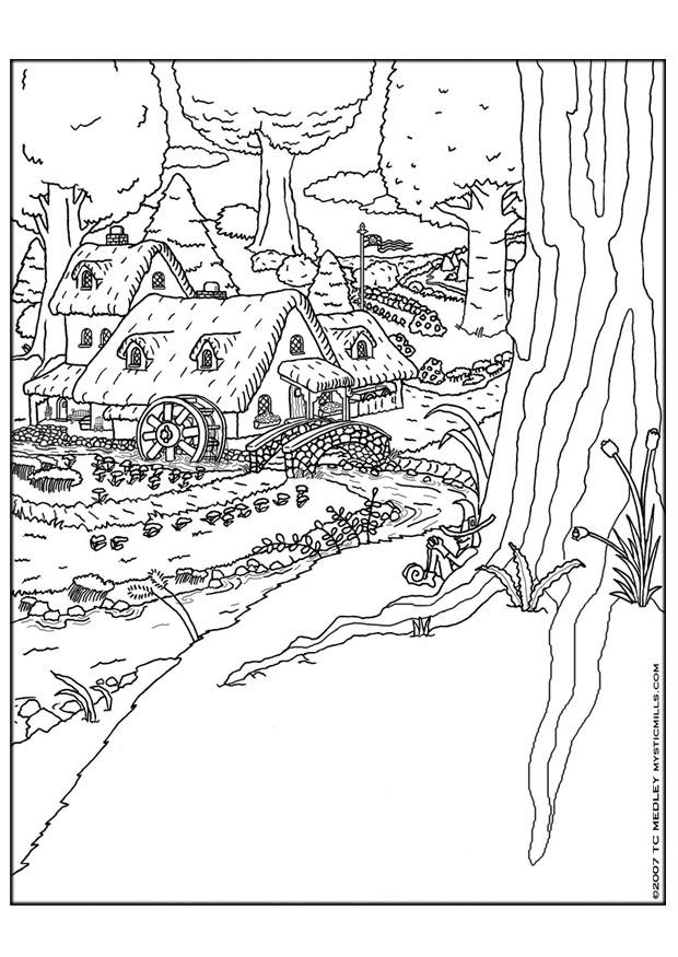 villaggio dei nani Disegno da colorare villaggio dei nani