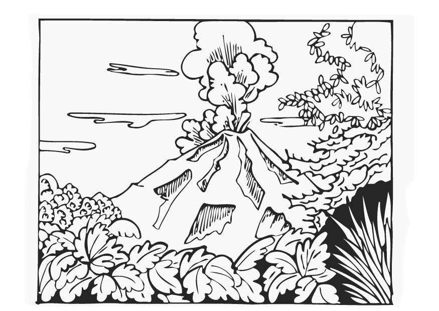 vulcano Disegno da colorare vulcano