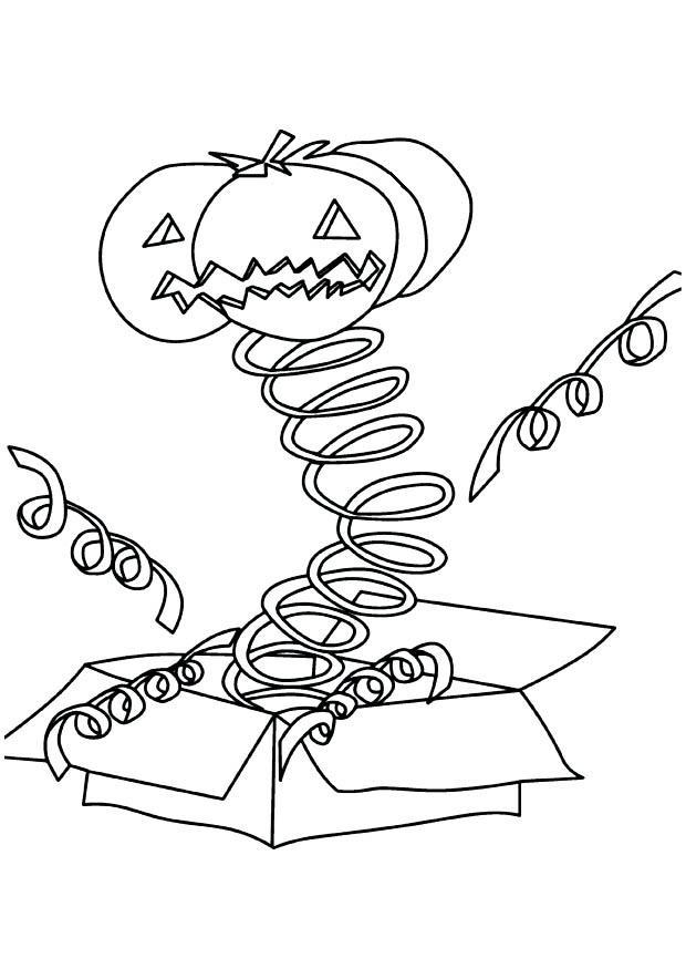 Disegno da colorare zucca in scatola