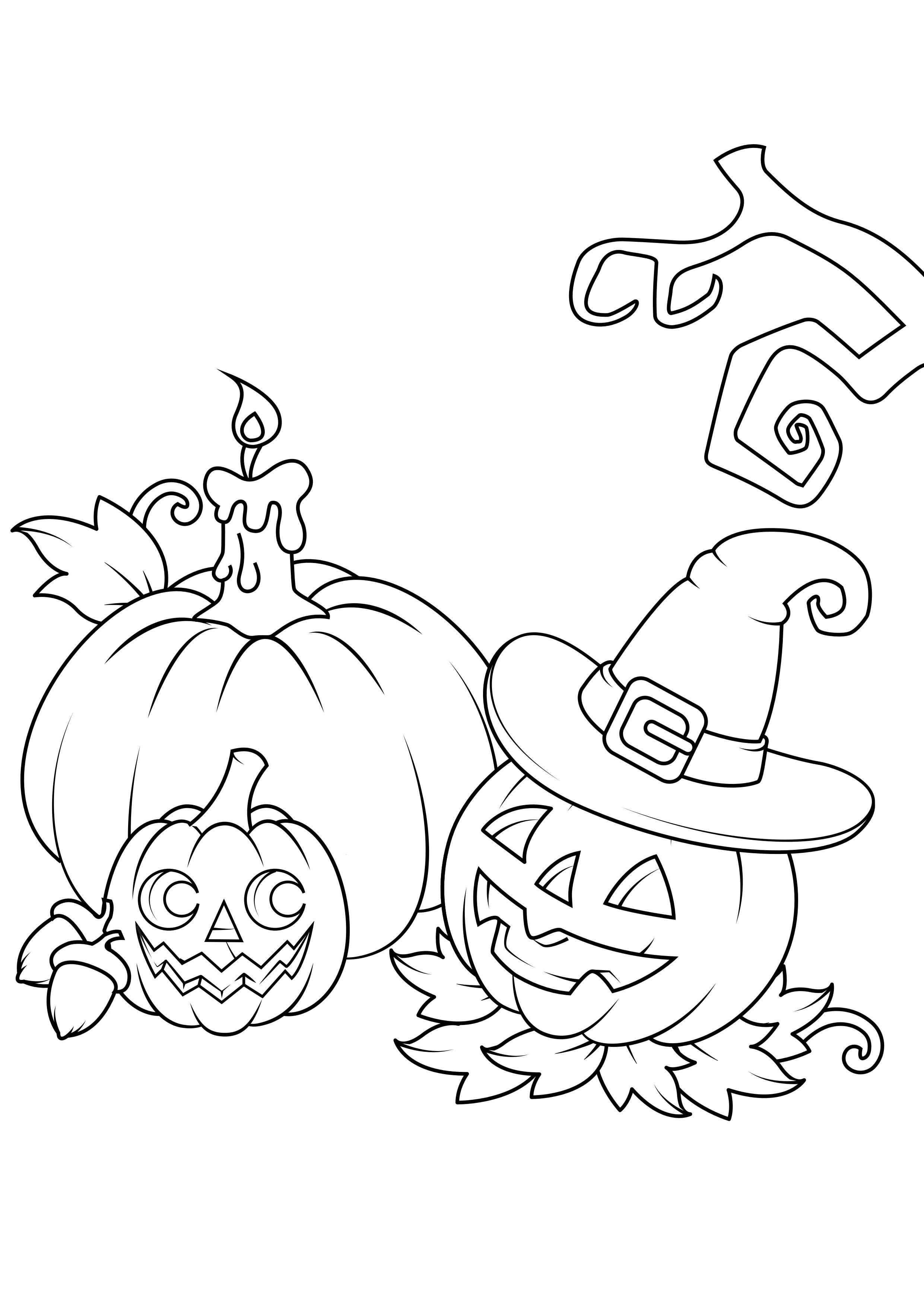 zucche di halloween Disegno da colorare zucche di halloween