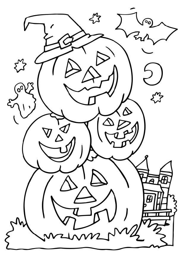 zucche di halloween Disegno da colorare zucche di halloween