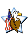 immagine bandiera americana con acquila