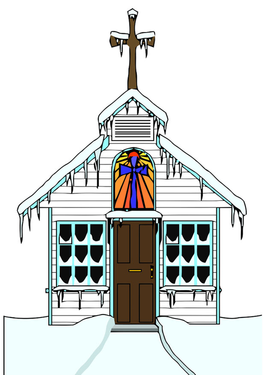 immagine chiesa in inverno