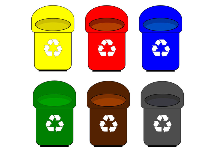 immagine contenitori per riciclaggio