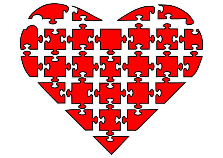 immagine cuore puzzle