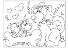 Disegno da colorare festa del papà - cani