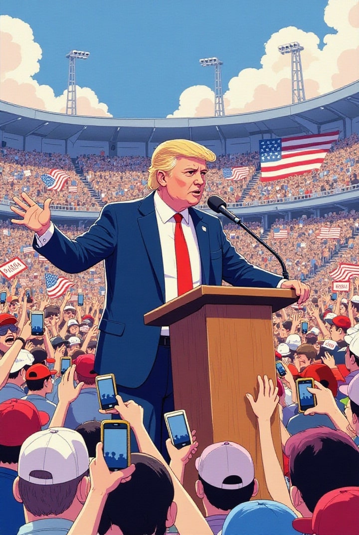 Il presidente Trump all&#39;incontro