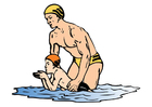 immagini lezione di nuoto - ginnastica
