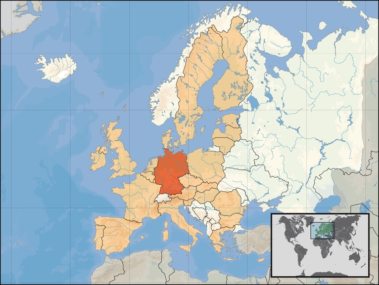 immagine localizzazione Germania nella UE 2008