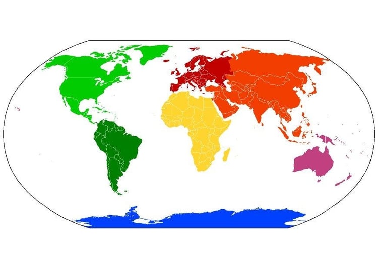 immagine mappa dei continenti