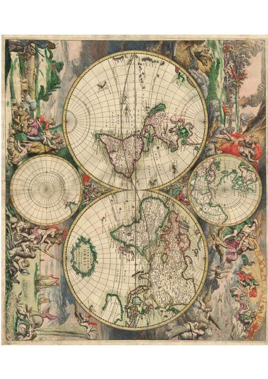mappa del mondo 1689