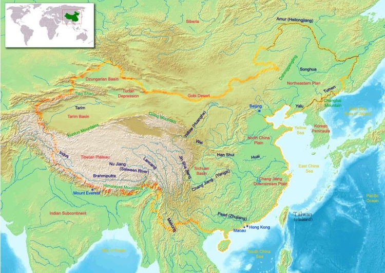 immagine mappa della Cina