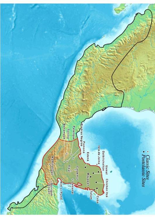 Mappa della civilizzazione Maya