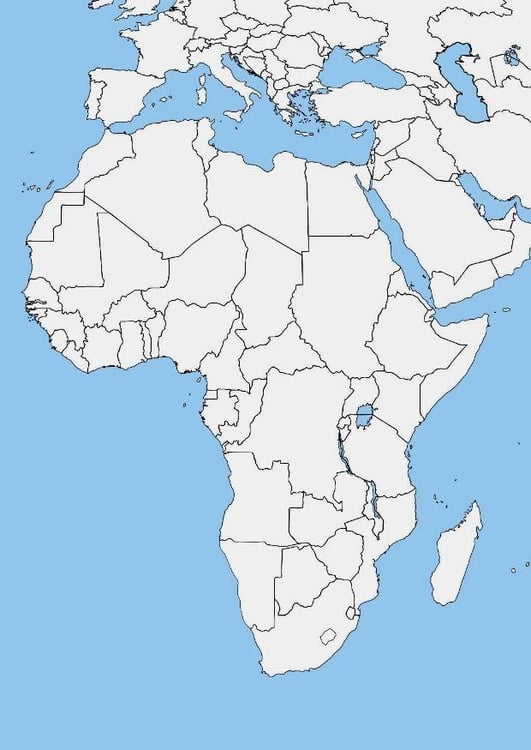 immagine mappa in bianco dell'Africa