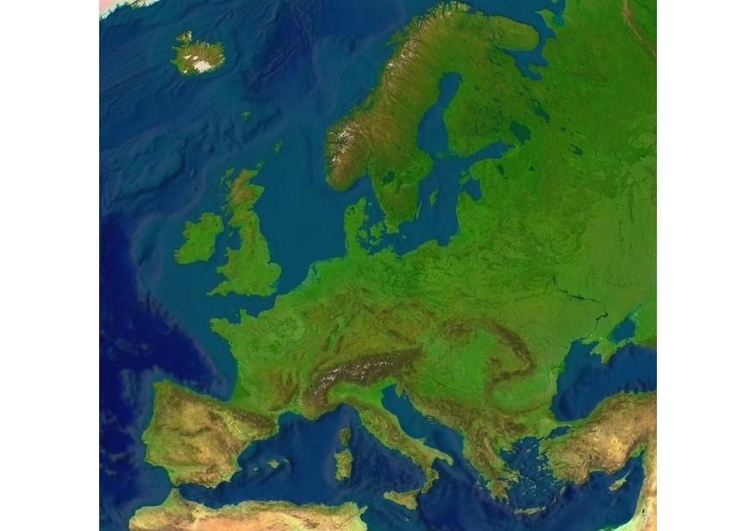 immagine mappa rilievi Europa