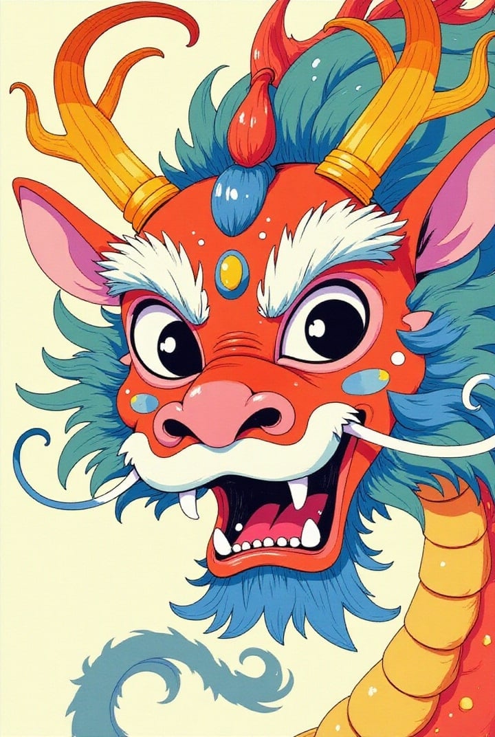 immagine maschera drago cinese felice