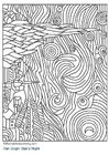 Disegno da colorare notte stellata