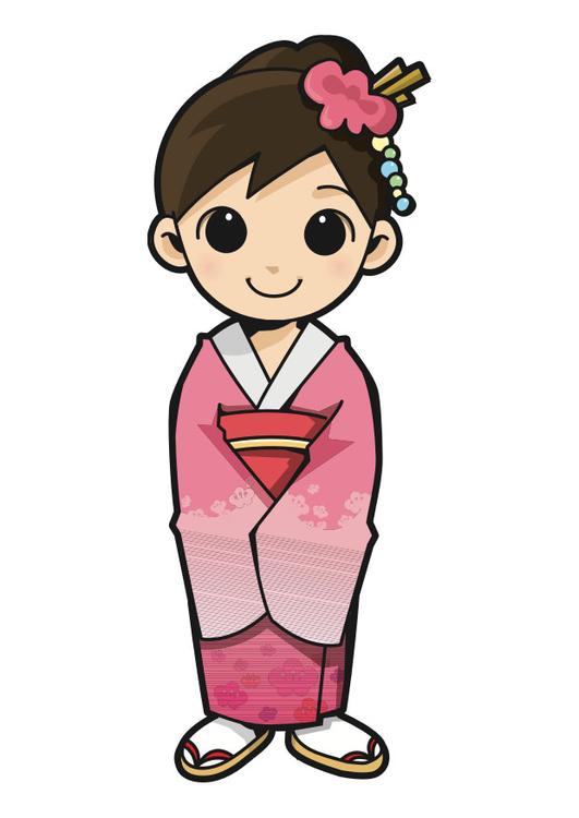 ragazza in kimono