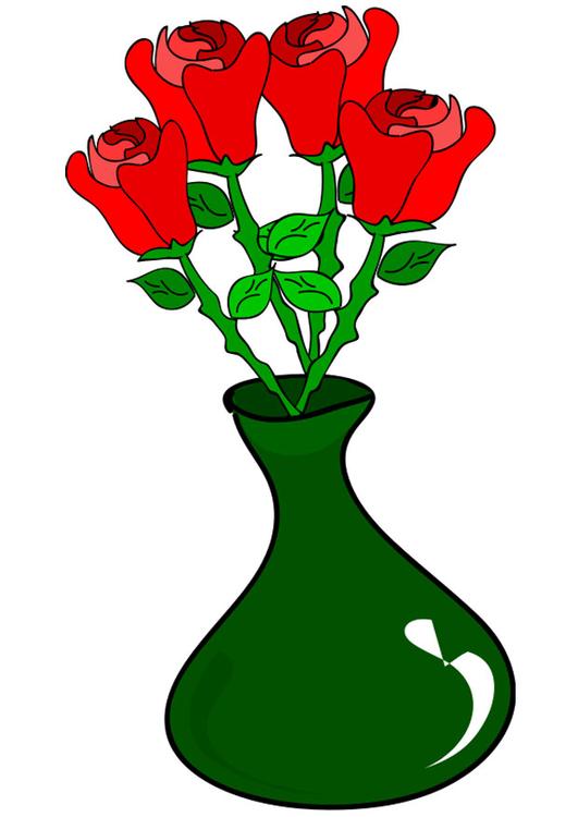 rose in vaso