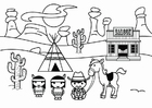 Disegno da colorare selvaggio west