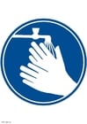 immagini si prega di lavarsi le mani