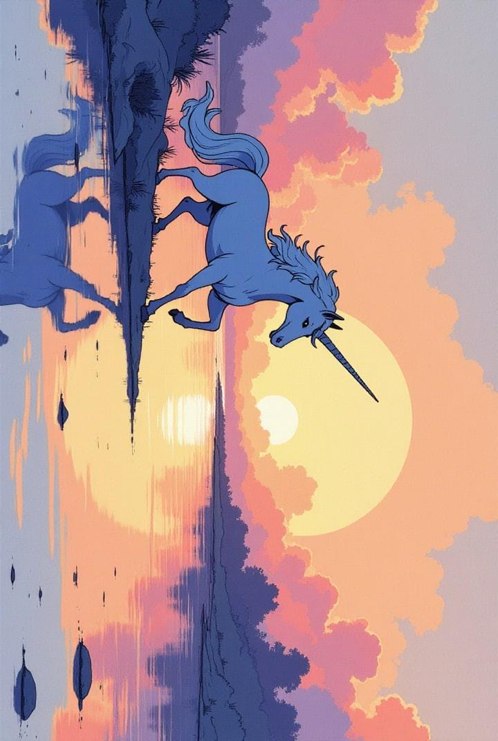 unicorno al lago
