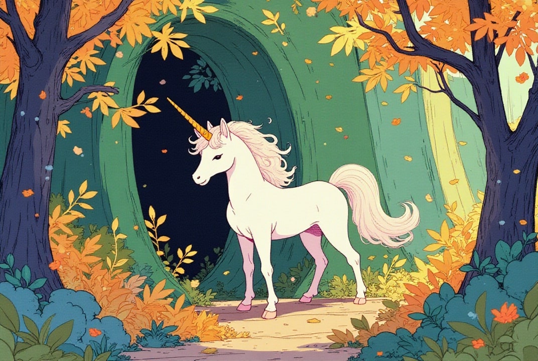 immagine unicorno nella grotta magica